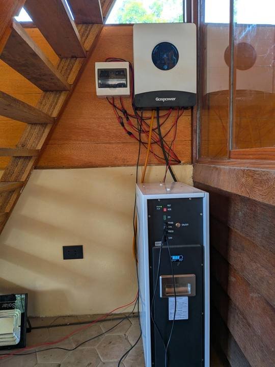 The inverter and lithium battery that run the house.